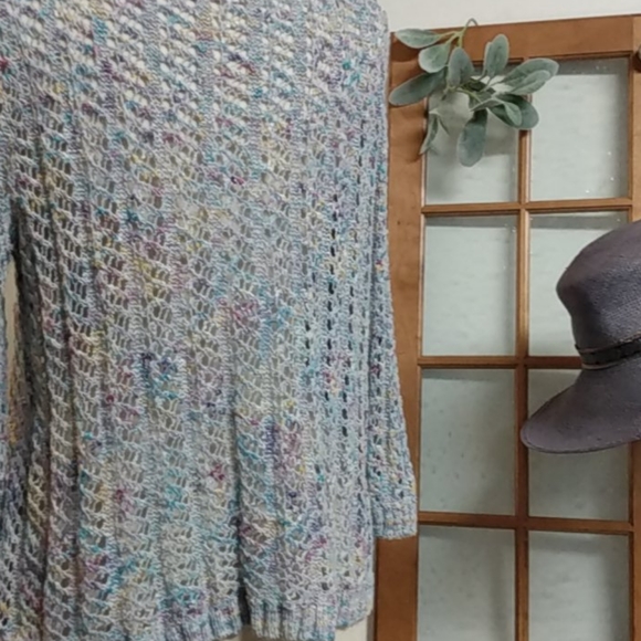 St John Sport Multi Color Delicate Knit Keyhole Sweater - Picture 8 of 10